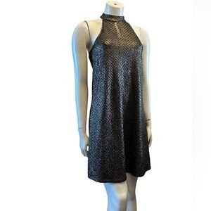 NWT One Clothing Shimmering Metallic Sleeveless Mini Dress